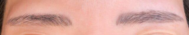 1年後も色がしっかり残っている眉の写真（両側）