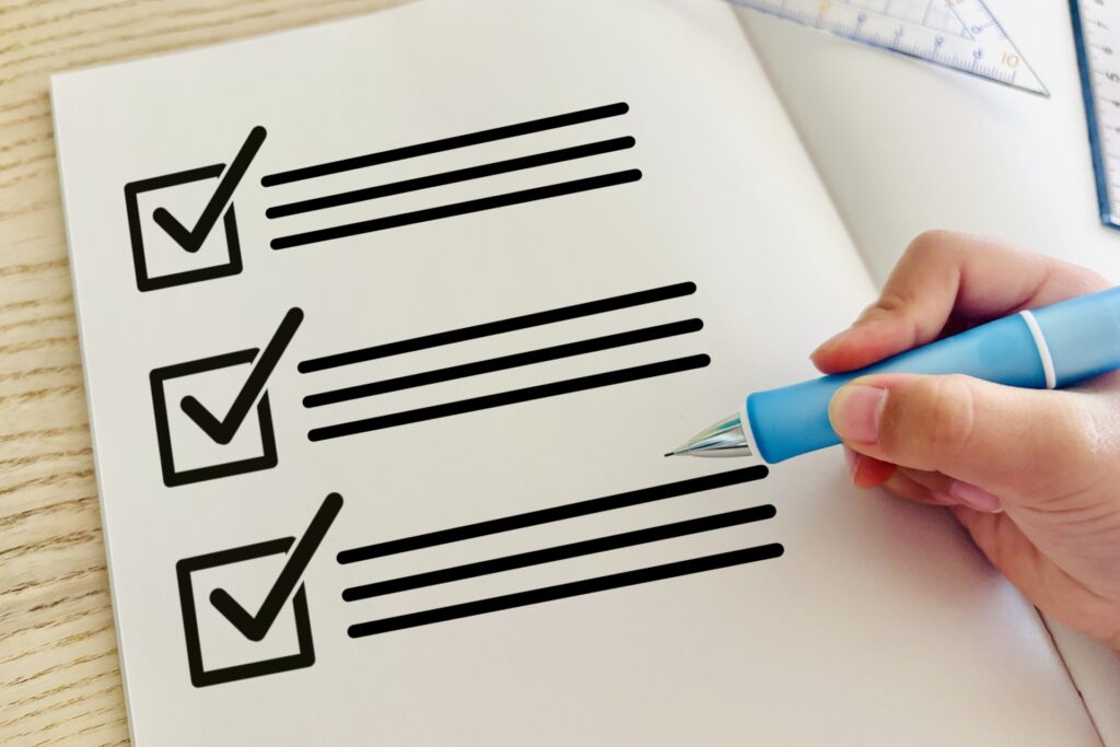 報連相やダブルチェックなど、患者さんのための確認をイメージしたチェックリスト